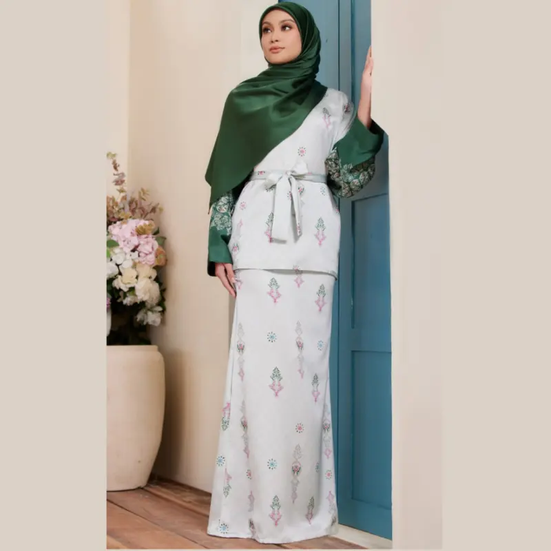 SIPO Eid malaisien modeste baja Kurung Borong Telekung Kebaya malaisien musulman Floral femmes musulmanes Kurung