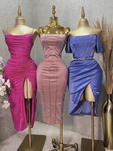 Elegante Vestido <span class=keywords><strong>de</strong></span> Noche <span class=keywords><strong>de</strong></span> Satén con Cuello Halter y Perlas, Plisado <span class=keywords><strong>de</strong></span> Gasa, Largo hasta el Suelo, para Fiesta Formal, para Mujer - Product Image 4