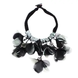 Yumfeel — colliers ras de cou en dentelle pour femmes, grand bijoux Boho, pendentif à fleurs, perles en cristal, à la mode, bijoux de soirée, de mariage