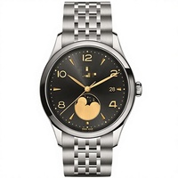 Montre chronographe mécanique entièrement automatique pour homme, vente en gros directe d'usine, boîtier en acier inoxydable, verre saphir