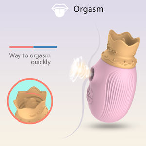 Vibrador en Forma de Corona para Mujer, Estimulador de Lengua, Color Rosa, Estimulador de Pezones, Clítoris y Succión, Juguete Sexual para Adultos - Product Image 4