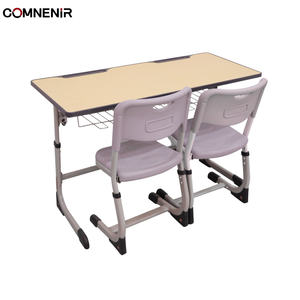 Muebles Escolares Modernos de Alta Calidad y Bajo Costo, Escritorio y Silla Doble de Madera y Metal para Escuela Secundaria - Product Image 6