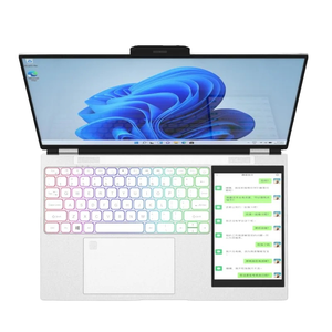 Ordinateur <span class=keywords><strong>portable</strong></span> à <span class=keywords><strong>double</strong></span> écran 15,6 pouces + 7 pouces, ouverture à 180 degrés, processeur Intel Celeron N95/N100 Quad Core, <span class=keywords><strong>double</strong></span> écran, neuf - Product Image 1