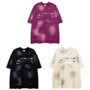 Pantalones Cortos Deportivos de Hombre, Estilo Hip Hop, Holgados, de Secado Rápido, Transpirables, de Punto 100% Algodón, con Serigrafía Desgastada Personalizada de Fábrica - Product Image 1