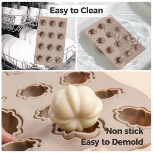 L'usine MUYULINS peut personnaliser des moules en silicone à 12 cavités en forme de mangoustan, antiadhésifs en platine LFGB, sans BPA, pour gâteaux. - Product Image 4