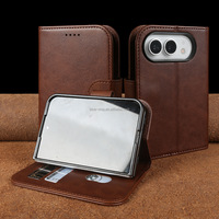 Étui de téléphone pliable en cuir PU de qualité supérieure, antichoc, avec fente pour cartes et support, pour iPhone Duo