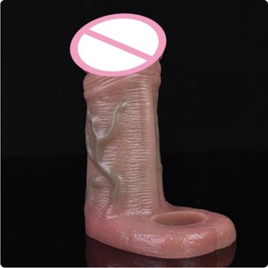 Silicone Male Masturbator Penis Sleeve Open-ended Realistic <b>Dildo</b> Sheath Cock Enlargement Sex Toys for Men Skin Touch - Product Image 3