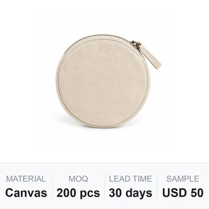 Coin Purse Round <b>Canvas</b> Zipper Pouch Custom Logo Small Change <b>Wallet</b> Bulk Promotional Corporate Gift - Product Image 6