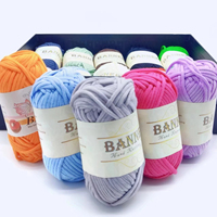 Fil à tricoter 50G 80m en mélange coton-nylon, idéal pour débutants, pour sacs, jouets amigurumi et paniers de rangement - Meilleure vente
