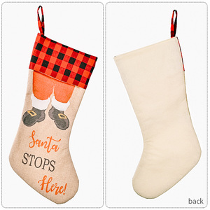 Calcetín de Navidad decorativo Papá Noel se detiene aquí en el - Product Image 3