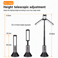 Lámpara de Camping LED Telescópica de 4 Etapas 270 °   Linterna trípode plegable 2 en 1, lámpara para tienda de campaña recargable por USB para exteriores