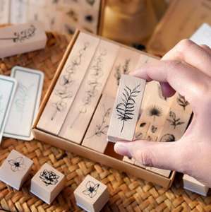 Branche et feuille fleur série Scrapbook bricolage joint caoutchouc joint ensemble plante matériel bois timbre ZO230414-2 - Product Image 2