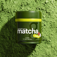 Boîtes en métal hermétiques de qualité alimentaire pour poudre de thé matcha, tailles 30g, 40g, 50g, avec couvercle à vis et autocollant