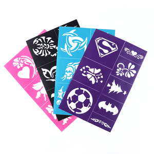 GP en stock, <span class=keywords><strong>prix</strong></span> de gros, lot de pochoirs de <span class=keywords><strong>tatouage</strong></span> réutilisables autocollants, 4 pièces dans un sac OPP, autocollants de <span class=keywords><strong>tatouage</strong></span> pour le corps, pochoirs de <span class=keywords><strong>dessin</strong></span> - Product Image 1