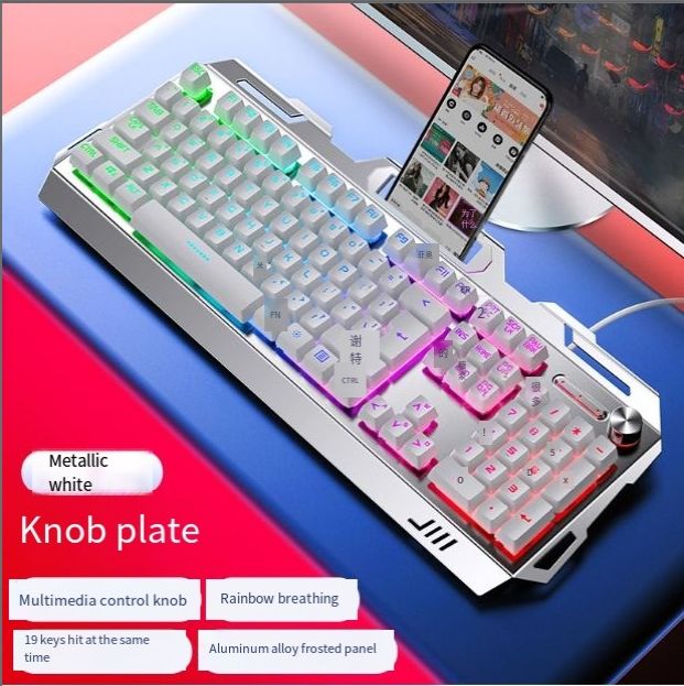 Lumière mixte blanche-bouton métal