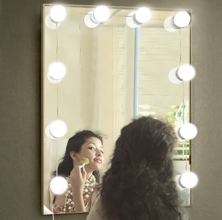 Зеркальные фары для макияжа, голливудские световые гирлянды, простые голливудские светодиодные лампы для макияжа