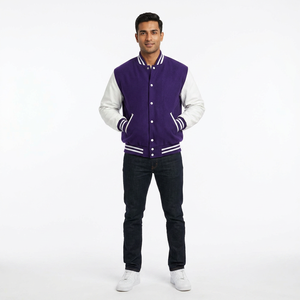 Veste universitaire pour homme FINER THREADS avec broderie chenille personnalisée, 100% coton, col montant, longueur et style de manches standard - Product Image 1