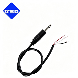 Câble audio stéréo TRS mâle-femelle à queue <span class=keywords><strong>de</strong></span> cochon <span class=keywords><strong>de</strong></span> 3,5 mm, longueur personnalisée, dénudé et étamé, 3 ou 4 fils, pour réparation d'autoradio, amplificateur et casque - Product Image 1