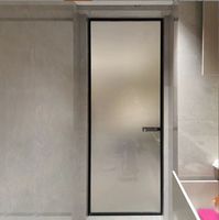 Pintu Ayun Kamar Mandi Hotel Toilet Kaca Tempered Aluminium Bingkai Ultra Tipis Modern Custom Pabrik Tahan Air