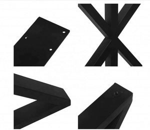 Patas de Mesa Trapezoidales Modernas de Acero Laminado en Caliente WEKIS de 16/28 Pulgadas para Dormitorio, Sala de Estar, Comedor, Color Negro/Transparente - Product Image 3