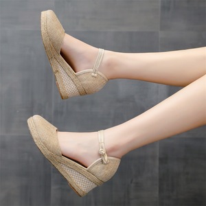 Vente en gros de sandales compensées de 6 cm pour femmes, plateforme d'été habillée, sandale confortable à semelle compensée pour femmes - Product Image 3