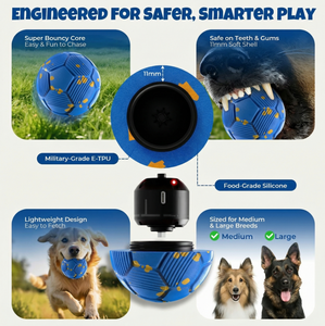 Jouet de balle <span class=keywords><strong>pour</strong></span> <span class=keywords><strong>chien</strong></span> interactif automatique intelligent en matériau E-TPU écologique <span class=keywords><strong>pour</strong></span> <span class=keywords><strong>chien</strong></span> de taille moyenne et grande, balle de <span class=keywords><strong>chien</strong></span> qui se déplace, tourne et rebondit - Product Image 6