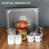 Juego de regalo de cóctel de whisky a la antigua, tapa de Rugby ahumada, caja de madera con Infusor de antorcha, herramienta de barra para entretenimiento
