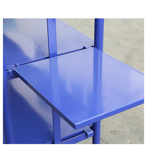 Carro de mano de almacén de supermercado de acero brillante de alta calidad, gran capacidad, estructura de malla de plataforma de 500KG, 4 ''PU - Product Image 4