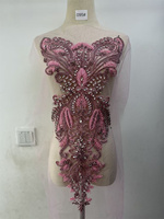 Nouveau design fait à la main strass broderie appliques patchs coudre sur les cols pour robe de mariée