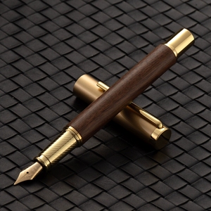Pluma estilográfica de madera hecha a mano elegante, venta al por mayor, cartucho de tinta personalizable a granel, sin fugas, adornos de latón, pluma estilográfica de madera - Product Image 3