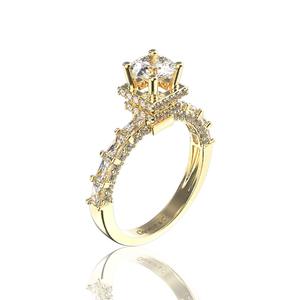 แหวนมอยส์ซาไนต์ทรงกลมสำหรับผู้หญิง แหวนมอยส์ซาไนต์สังเคราะห์ (เพาะในห้องปฏิบัติการ) ขนาด 5.4 มม. - Product Image 2