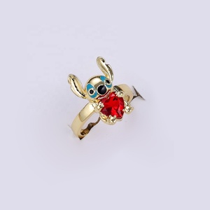 Nhẫn Thêu Động Vật Dễ Thương Thiết Kế Mới FR2084 2022 Trang Sức Nhẫn Mạ Vàng 14K 18K Đá Quý Nhiều Màu Sắc Cho Nữ - Product Image 3