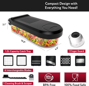 Cortador de Verduras y Mandolina de Alta Resistencia con 2 Cuchillas; Cuchilla de Acero Inoxidable 304; Cortador de Alimentos Profesional para una Preparación Rápida de Comidas - Product Image 4