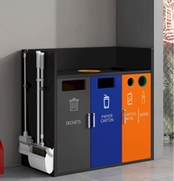 Poubelle commerciale classée poubelle d'extérieur poubelle en bois de recyclage poubelles avec 1 2 3 4 compartiments