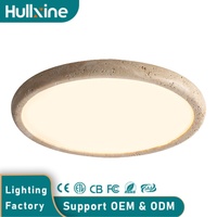 Plafonnier LED moderne en métal jaune travertin Wabi Sabi Hullxine avec IP65, montage en surface pour couloir, balcon et salon