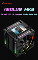Refroidisseur de processeur silencieux Gamer-X en aluminium avec 6 caloducs, roulement fluide ARGB, écran LCD 2,8 pouces, pour boîtier d'ordinateur, montage DIY facile