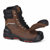 Chaussures de sécurité mi-montantes AIMVVSEC imperméables, chaudes pour l'hiver, résistantes aux perforations, antidérapantes, avec embout en acier pour la construction et l'usine