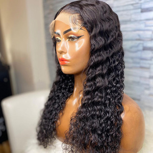 Unprocessed Brazilian Raw Human Hair <b>Wig</b> Water <b>Deep</b> <b>Wave</b> Swiss Lace Front <b>Wig</b> Vendor's Transparent Lace Frontal <b>Wigs</b> for Women - Product Image 3