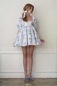 กระโปรงผ้าโปร่ง Tutu พิมพ์ลายดอกไม้หรูหรา,เดรสเจ้าหญิงมินิเดรสแขนกุดลายดอกไม้สีชมพูสำหรับสาวๆที่ได้รับความนิยมในอินสตาแกรมปี2022 - Product Image 4