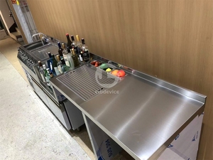 Estación de Bar para Cócteles de Acero Inoxidable con Drenaje, Nuevo Diseño con Tanque de Almacenamiento de Hielo y Lavavasos - Product Image 4