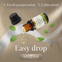 Huile essentielle de menthe poivrée 10 ml, 100% pure et naturelle, huile de Mentha Piperita pour aromathérapie, diffuseur, massage corporel, soin de la peau