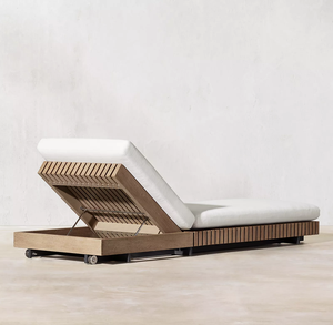 Meilleures ventes <span class=keywords><strong>de</strong></span> meubles en teck d'extérieur, chaise longue en bois pour jardin, <span class=keywords><strong>plage</strong></span>, détente, patio, piscine - Product Image 2