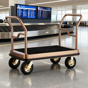 Carrito de Equipaje de Acero Inoxidable de Alta Calidad para Vestíbulo de Hotel de Aeropuerto Moderno, Carro de Mano Multifuncional de 4 Ruedas a Precio de Fábrica - Product Image 4