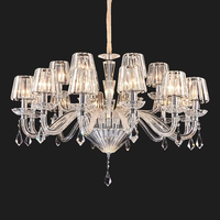 Lustre en cristal de style européen moderne, luminaire en fer de style français de luxe pour salon, hôtel, éclairage décoratif