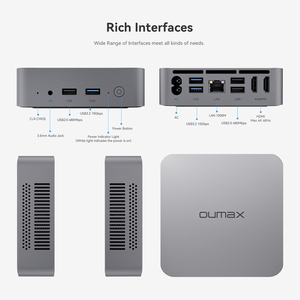 Oumax N5 Mini <span class=keywords><strong>PC</strong></span> Intel Jasper Lake Celeron N5095 8GB DDR4 128GB/256GB SSD per il gioco a casa uso ufficio Mini <span class=keywords><strong>Computer</strong></span> - Product Image 6