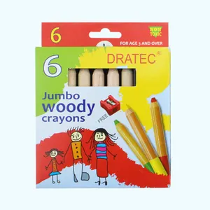 Set krayon kayu 3 in 1 warna air gambar lucu pensil warna set krayon kayu untuk anak-anak dengan kuas dan rautan