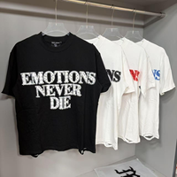 T-shirt Homme Personnalisé avec Lettres Imprimées, Strass et Motifs Mixtes, Qualité Supérieure, Collection Été