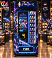 Distributeurs automatiques commerciaux intelligents sans espèces pour cartes à collectionner (TCG) avec écran tactile 32 pouces pour la vente de cartes sportives et de paquets de cartes.