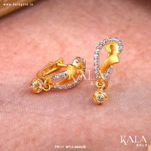 Elegantes Pendientes de Oro de Diseño para Mujer, Estilo Diamante, Joyería de Oro - Product Image 2