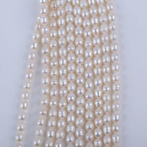 Cadena de Perlas de Agua Dulce Naturales al por Mayor de 18 cm, 6-7 mm, Perlas Sueltas Semiterminadas de Color Blanco y Rosa para Joyería, Zhuji - Product Image 2